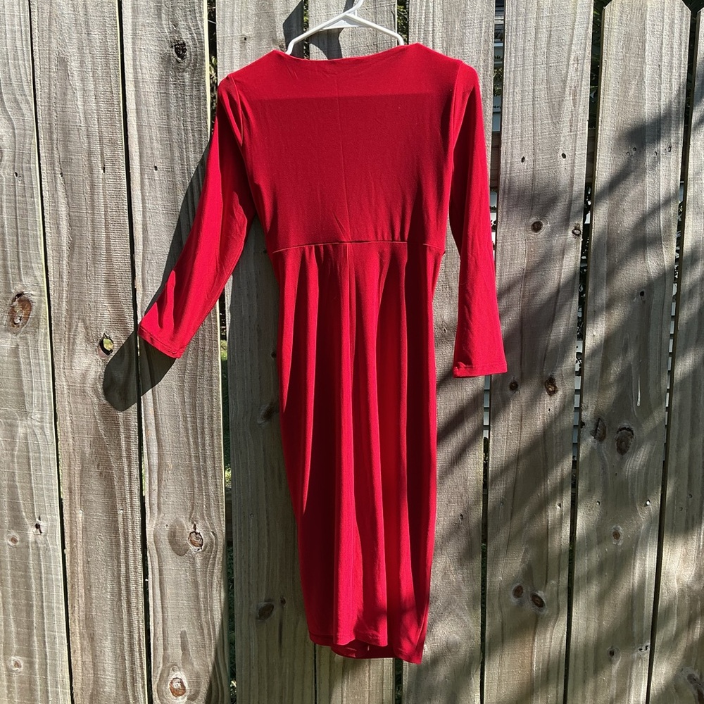 Lauren Ralph Lauren Vibrant Red Long Sleeve Dress - Picture 3 of 3